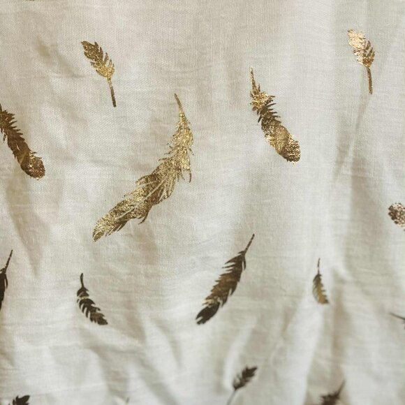 New Handmade Gold Feather Scarf, 190×68cm NWT - Picture 8 of 9